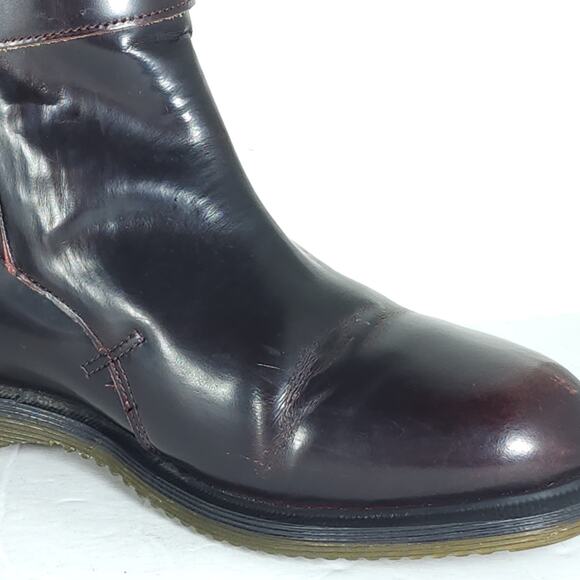 Dr. Martens Women's Teresa US 8 Leather Cherry Red Arcadia Buckle Ankle Boots - Picture 14 of 15